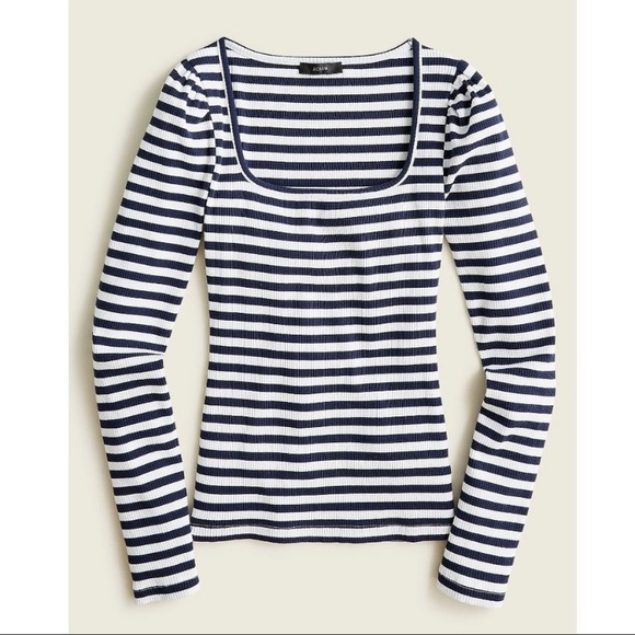 J.Crew scoop neck long sleeve ribbed top - Picture 3 of 9
